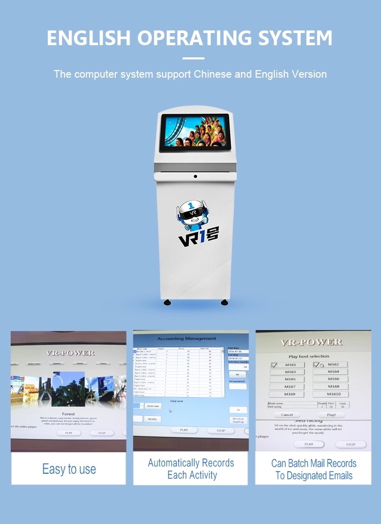 1100W 9d Arcade Virtual Reality Simulator Roller Coaster Vr Motion Platform