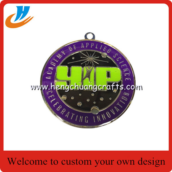 Zinc alloy sports medal,50mm football medals for match with ribbon