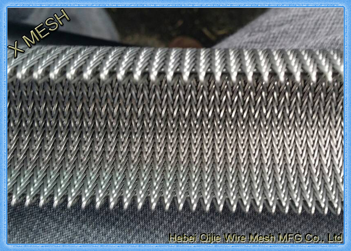 Food Processing Stainless Steel Wire Flat Chain Link Mesh Conveyor Belt