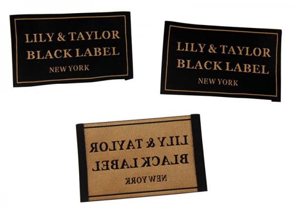 Quality 50D Polyester Yarns Clothing Woven Labels custom color size For Clothes / Gifts for sale