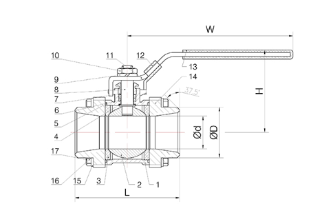 Wax Casting CF8M 3PC Ball Valve Female Thread Tapered BSPT