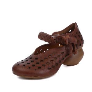 Wholesale S305 Original Casual Hollow Single Shoes Women, Laser Carving Craftsmanship Characteristic Design Handmade Leather Women from china suppliers