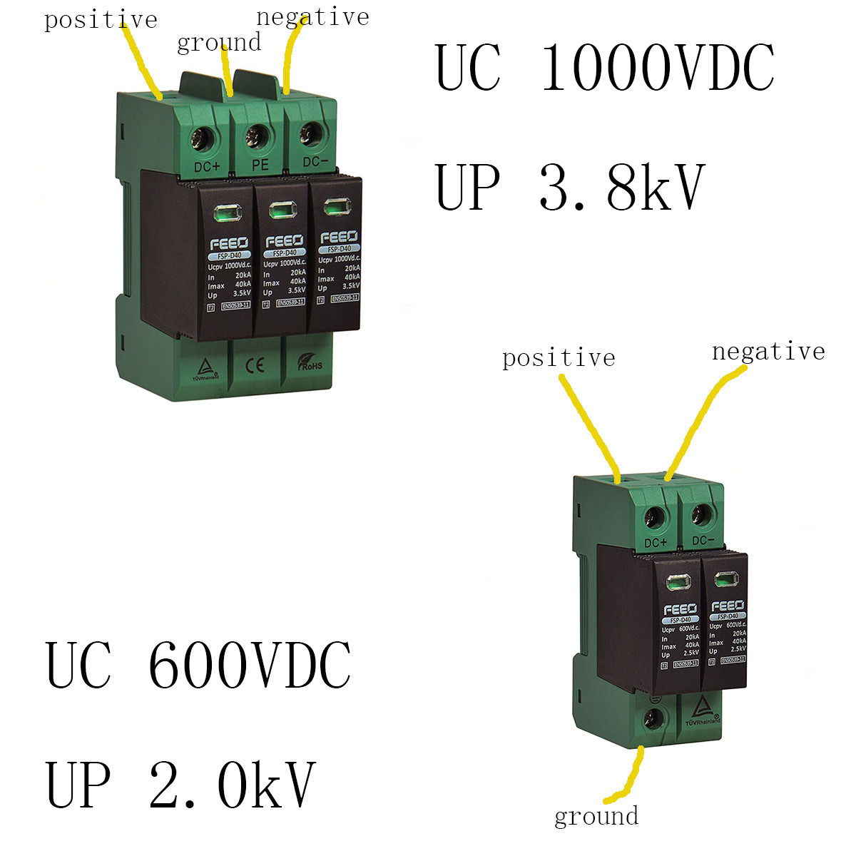 SPD 1000VDC Type 2 Surge Protective Device Solar Surge Arrester