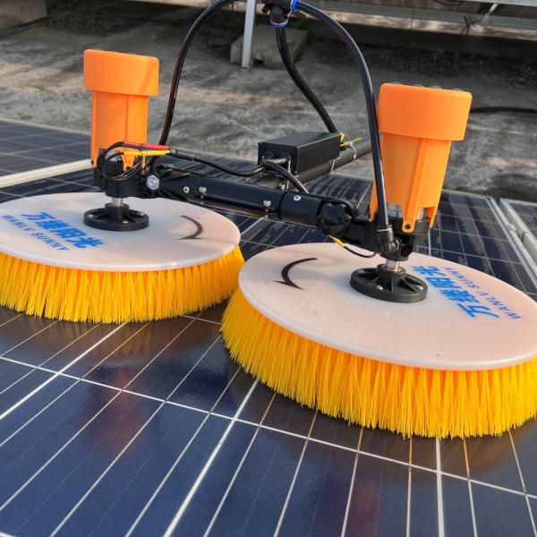 Double Heads Spin Brush for Portable Lithium Battery Powered Photovoltaic Panels