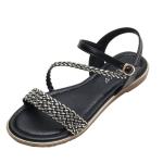 BS170 Fashion Sandals Women'S European And American Rhinestone Cross Strap Back