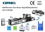 Ultrasonic Sealing PP Non Woven Bags Manufacturing Machine For D Cut / T Shirt