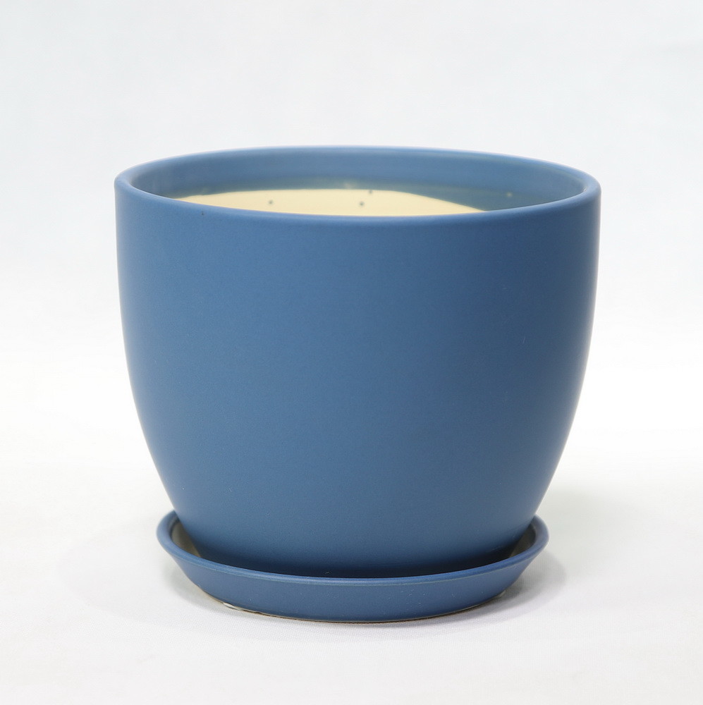 Fireproof High Glossy Finish Round Ceramic Pots For Plants