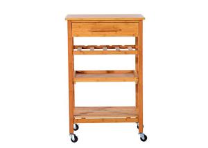 Wholesale Wooden Kitchen Food Tray Trolley Cart with Wheels Prices Bamboo Home Furniture from china suppliers