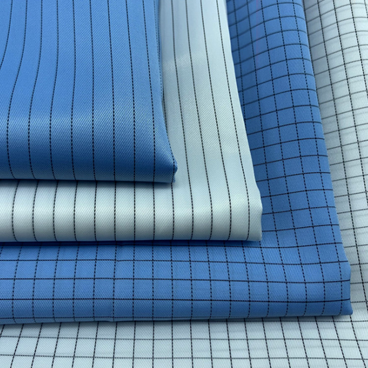 110GSM Anti Static Polyester Carbon ESD Clothing Material