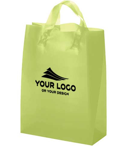 Frosted Plastic Loop Handle Bags HDPE Flexi Polythene Carry Bag