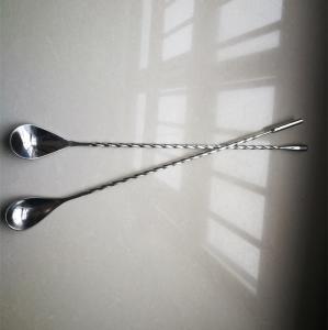 Wholesale Cocktail Stirrer Stainless Steel Bar Spoon With Fork , Corrosion Resistance from china suppliers