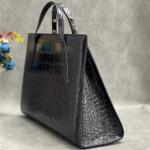 Authentic Crocodile Belly Skin OL Lady Large Working Purse Female Handbag