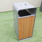 316 Stainless Steel Outdoor Wooden Trash Can