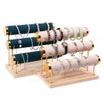 Velvet Detachable Jewelry Display Rack Stand 2 Tier Rack Watch Display Stand