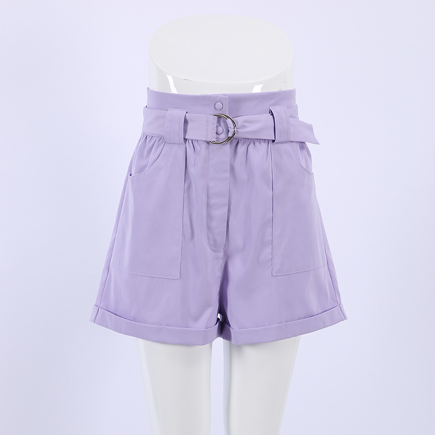 Qinsi Korean Sweet Women Casual Solid Wide Leg Loose Cotton Short Pants with Belt 2023 Summer Elegant High Waist Shorts