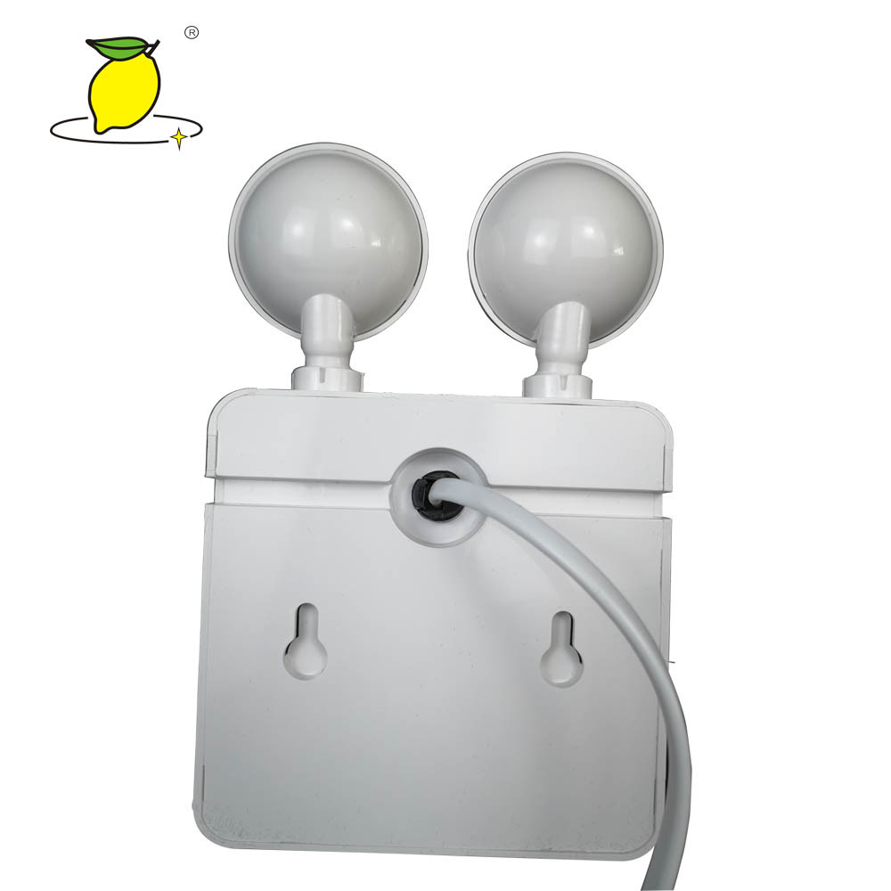 Small Plastic LED Twin Spot Emergency Exit Lights With Battery Recharging