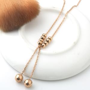 Wholesale Round beads Stainless Steel Jewelry Necklace, Pendant bead necklaceswith rose gold color from china suppliers