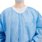 Single Collar PP Disposable Lab Coats ISO13485 Standard