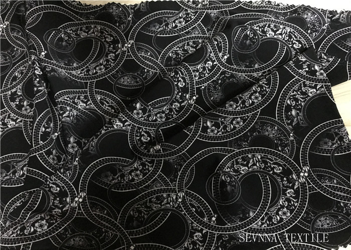 Circular Knitting Stretch Leggings Fabric Acid Printing Nylon Fabric Geo Wave Design