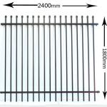 Powder Coated Steel Garrison Security Fencing Stain Black Powder Crimped Top