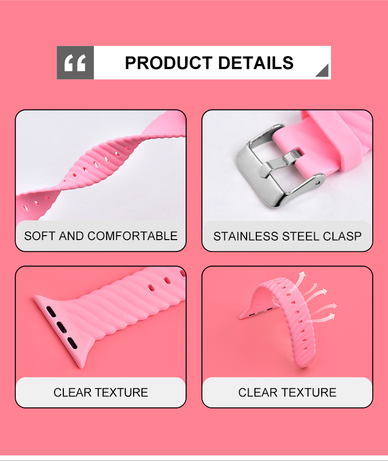 38 40 42 44mm Silicone Rubber Watch Strap Band For Apple Watch 7 6 5 4 3 2 1