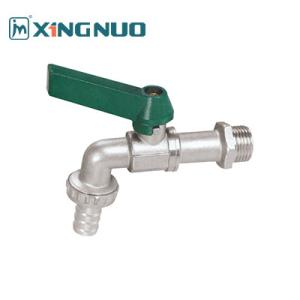 Wholesale straight handle green handle male threaded HEX hose bibb cock tap Nickel Plated Brass Lever Bibcock from china suppliers