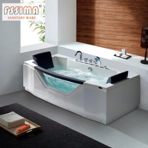 Wholesale 1700 X 800 Whirlpool Freestanding Hydrotherapy Bathtub Shower Combo Square from china suppliers