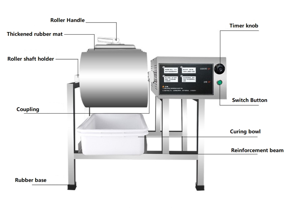 Marinating Tumbler Machine For Fish Pork Duck Mutton Beef Jerky Vacuum Marinating Machine