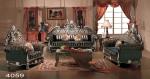 MDF European Luxury Living Room Furniture Vintage Fabric Sofa Set With Coffee