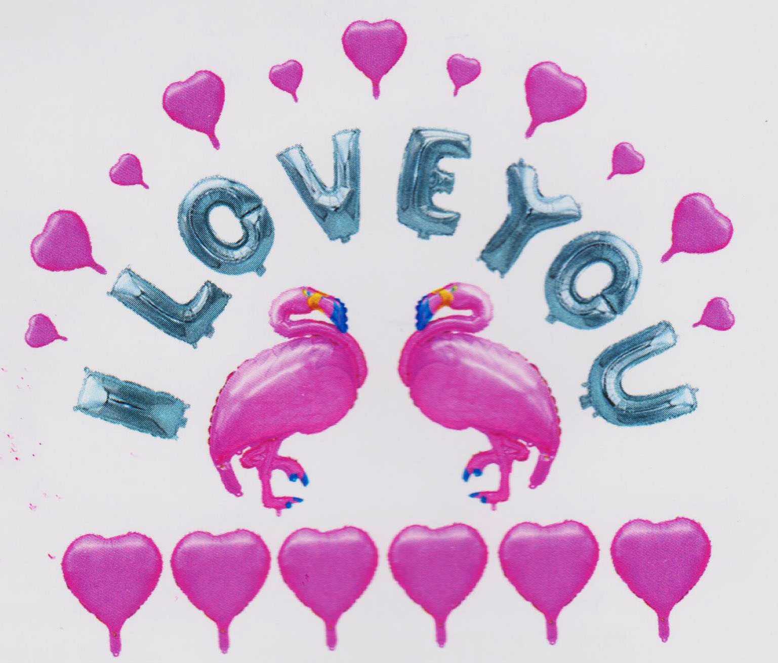 Stereoscopic Happy Birthday Letter Balloons Heart Shape Easy To Assemble