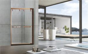 Wholesale Inline 8MM Double Sliding Bathroom Shower Screen Red Bronze Printed Stinless Profiles from china suppliers