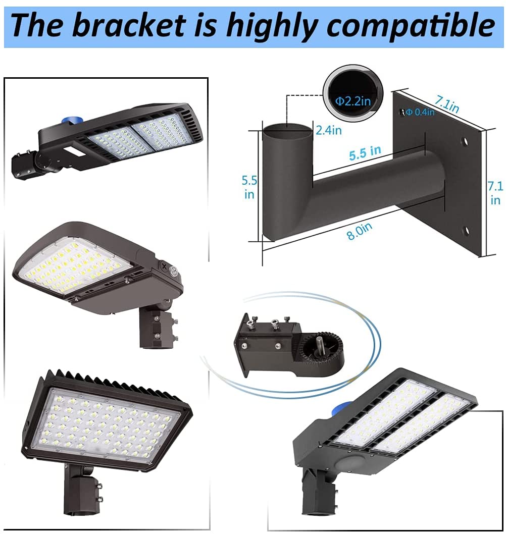 Aluminum Solar Street Light LED Light Mount Bracket for Standard or Nonstandard Pole