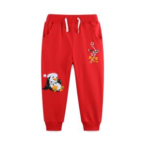 Wholesale Girls Pants New Style Christmas Children's Sports Pants Knitted Cotton Embroidery Children's Wear Sweatpants from china suppliers