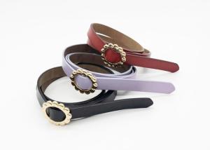 Wholesale Genuine Childrens Leather Belts 1.4cm Width With Flower Shape Metal Buckle from china suppliers