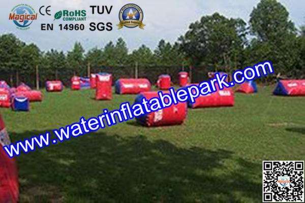 Commercial Inflatable Paintball Bunker 0.9mm PVC , Durable Paintball Air Bunker