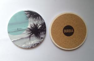 Wholesale Round ceramic coaster with UV printed logo from china suppliers