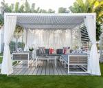 Motorized Louvered Pergola Adjustable Electric Flip Louvers Aluminum Patio Roofs
