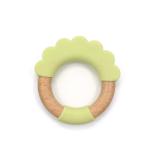Eco Friendly BPF Phthalates BPA Free Wooden Silicone Teether For Babies