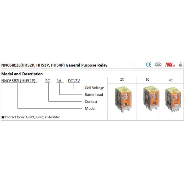 NNC General Purpose Relay NN68BZL high dc voltage relay for Car Charging pile Solar Energy