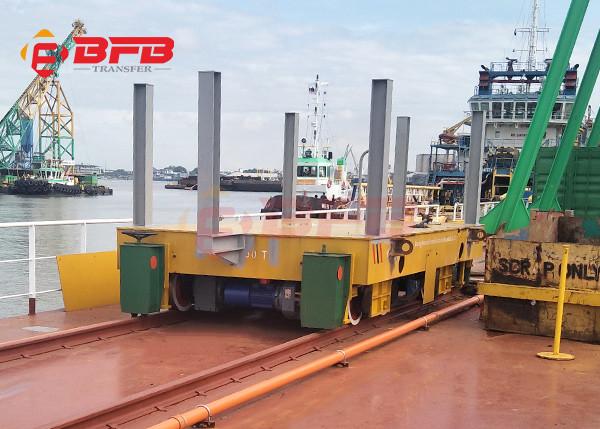 Handling Electric Rail Flat Car Motorized Transfer Trolley 350t For Steel