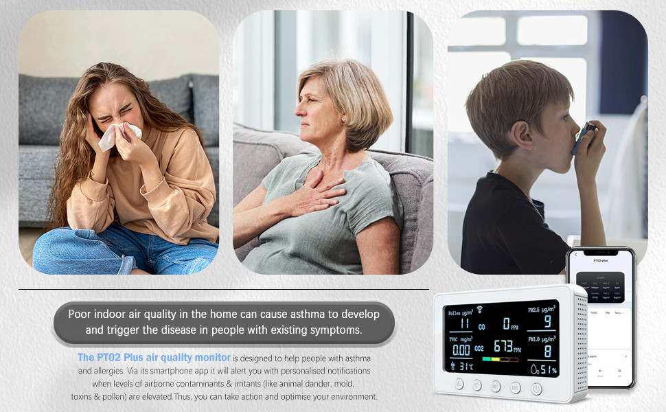 App Controlled Smart Air Quality Monitor Carbon Monoxide Multi Sensor Industrial Indoor