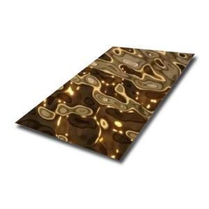 Wholesale Champagne Gold Color Water Ripple Stainless Steel Sheet 0.3mm 0.4mm Thickness from china suppliers