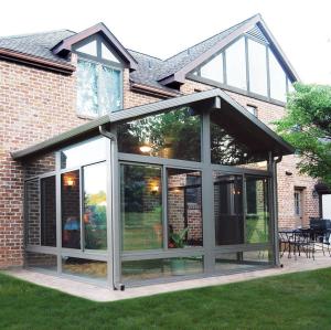 Wholesale Low E Glass Sunroom Customized Size Prefabricated Aluminium Conservatory Sunroom Clear Gray Green Frosted Glass Roof Sunroom from china suppliers