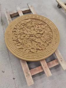 Wholesale Exquisite Custom Beige Sandstone Carvings Hand Carved Stone Wall Relief 10mm from china suppliers
