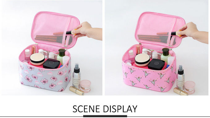 Womens Sublimation Square Nylon Cosmetic Makeup Organizer Bag