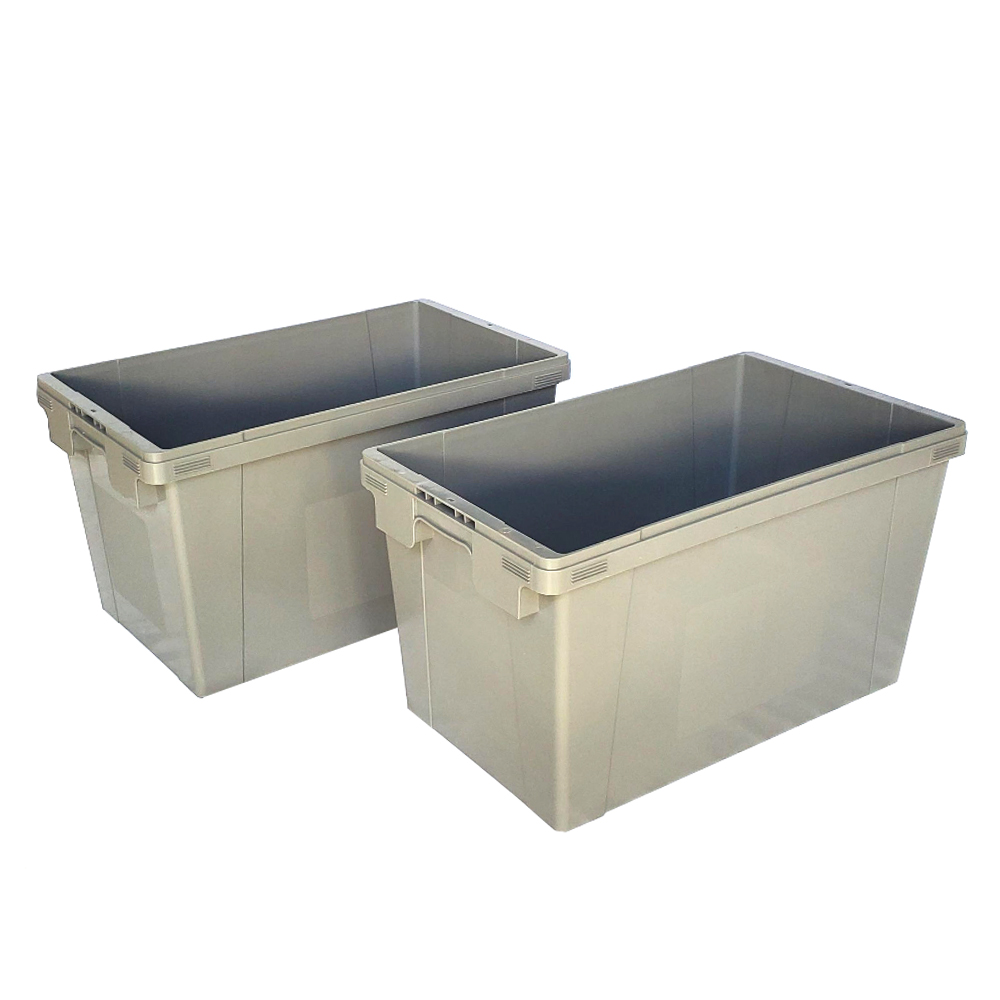 Collapsible Stackable Plastic Milk Crates Reusable Moving Boxes With Lids Injection