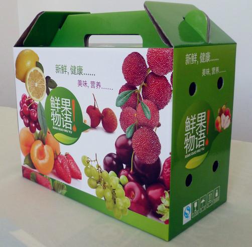 printing carton fruit box with handle