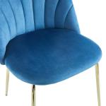 Sturdy Structure Blue Velvet Upholstery Dining Chair Sets 24.80lbs Weight