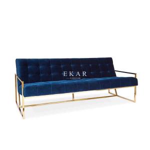 Wholesale Modern Simple Design Metal Velvet Stainless Steel Set Fabric Sofa from china suppliers