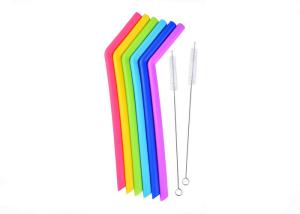 Wholesale Round Shape Silicone Reusable Drinking Straws / Food Grade Silicone Straws from china suppliers